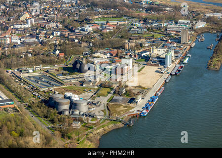 Ödland auf der Website der Rheinhafen Wesel am Rhein, in Wesel in Nordrhein-westfalen. Wesel, Rheinland, Hansestadt, Niederrhein, Nordrhein-Westfalen, Ge Stockfoto