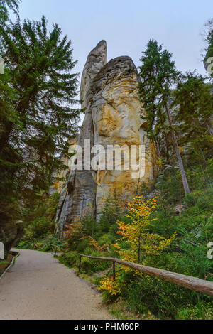 Felsen in Adrspach-Teplice Naturpark in der Tschechischen Stockfoto