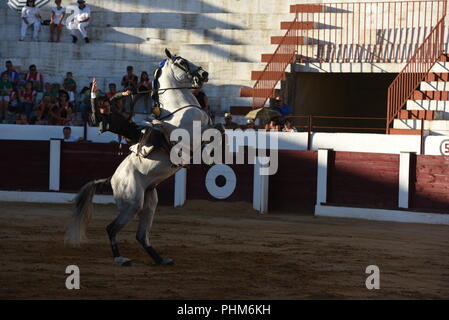 Almazán, Spanien. 01 Sep, 2018. Diego Ventura, ein Stierkämpfer zu Pferd bei einem Stierkampf. Credit: Jorge Sanz/Pacific Press/Alamy leben Nachrichten Stockfoto