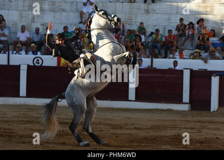 Almazán, Spanien. 01 Sep, 2018. Diego Ventura, ein Stierkämpfer zu Pferd bei einem Stierkampf. Credit: Jorge Sanz/Pacific Press/Alamy leben Nachrichten Stockfoto