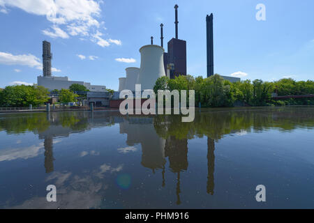 Heizkraftwerk Lichterfelde, Teltowkanal, Lichterfelde, Berlin, Deutschland Stockfoto