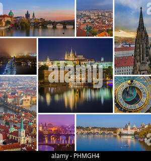 Collage von Prag in der Tschechischen Republik Bilder (meine Fotos) Stockfoto