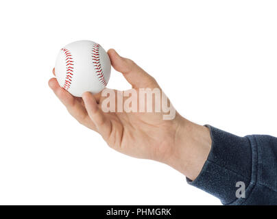 Hand und baseball ball Stockfoto