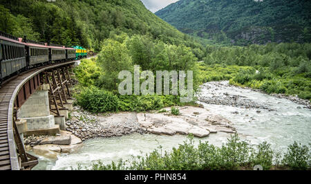 White Pass und Yukon Railway, Skagway, Alaska Stockfoto