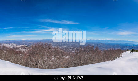 Nationalpark Lovcen Winterlandschaft Stockfoto