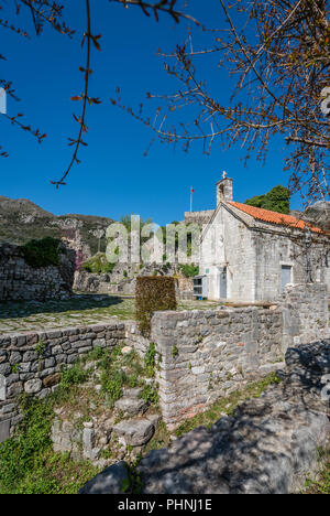 Die Ruinen der alten Kirche in Stari Bar Stockfoto