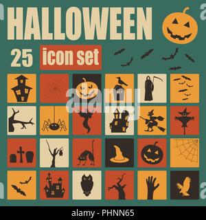 Halloween Icon Set. Urlaub Design. Vector Illustration. Stock Vektor
