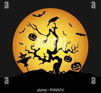 Halloween Urlaub grafische Vorlage. Flache Symbole. Vector Illustration Stock Vektor