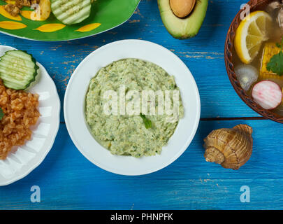 Mexikanische Avocado Salsa Verde Stockfoto