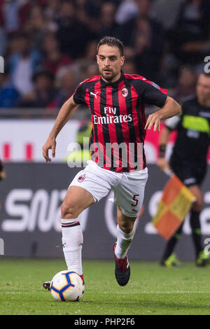 Mailand, Italien. 31 Aug, 2018. Giacomo Bonaventura (Mailand) während Erie der Italienischen eine "Übereinstimmung zwischen Mailand 2-1 Roma auf Giuseppe Meazza Stadion am 31. August 2018 in Mailand, Italien. (Foto von Maurizio Borsari/LBA) Quelle: Lba Co.Ltd./Alamy leben Nachrichten Stockfoto