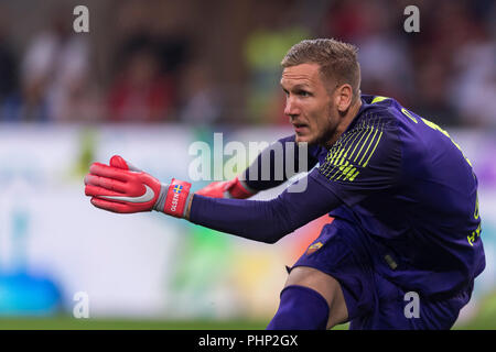 Mailand, Italien. 31 Aug, 2018. Robin Patrick Olsen (Roma) während Erie der Italienischen eine "Übereinstimmung zwischen Mailand 2-1 Roma auf Giuseppe Meazza Stadion am 31. August 2018 in Mailand, Italien. (Foto von Maurizio Borsari/LBA) Quelle: Lba Co.Ltd./Alamy leben Nachrichten Stockfoto