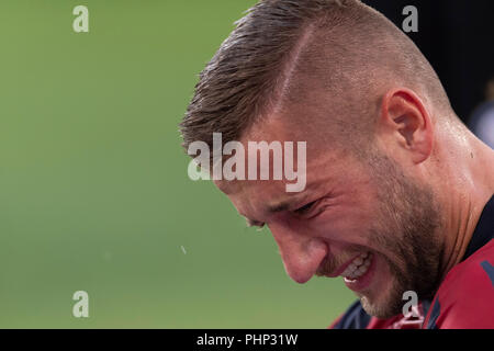 Bologna, Italien. 01 Sep, 2018. Mitchell Dijks (Bologna) während Erie der Italienischen eine "Übereinstimmung zwischen Bologna 0-3 Inter zu Renato Alle Ara Stadion am 01 September, 2018 in Bologna, Italien. (Foto von Maurizio Borsari/LBA) Quelle: Lba Co.Ltd./Alamy leben Nachrichten Stockfoto