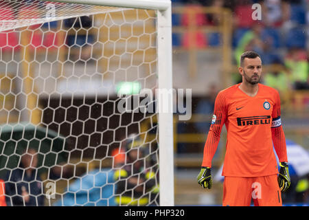 Bologna, Italien. 01 Sep, 2018. Samir Handanovic (Inter) während Erie der Italienischen eine "Übereinstimmung zwischen Bologna 0-3 Inter zu Renato Alle Ara Stadion am 01 September, 2018 in Bologna, Italien. (Foto von Maurizio Borsari/LBA) Quelle: Lba Co.Ltd./Alamy leben Nachrichten Stockfoto