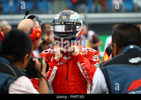 Monza, Italien. 2. September 2018. Kimi Räikkönen aus Finnland und die Scuderia Ferrari während der Formel Eins Grand Prix von Italien: Marco Canoniero/Alamy leben Nachrichten Stockfoto