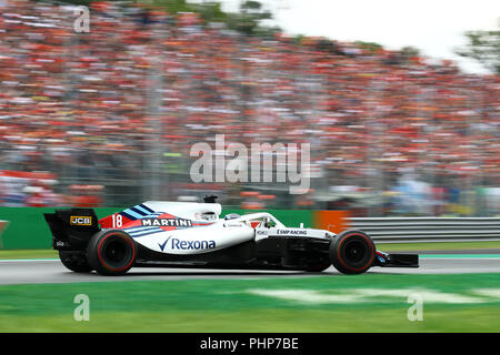 Monza, Italien. 2. September 2018. Lance Schlendern von Kanada und Williams Martini auf Spur während der Formel Eins Grand Prix von Italien: Marco Canoniero/Alamy leben Nachrichten Stockfoto