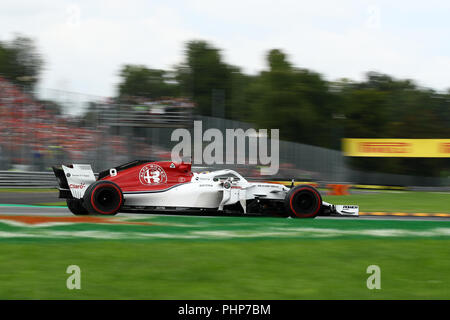 Monza, Italien. 2. September 2018. Marcus Ericsson aus Schweden und Sauber Alfa Romeo auf Spur während der Formel Eins Grand Prix von Italien: Marco Canoniero/Alamy leben Nachrichten Stockfoto