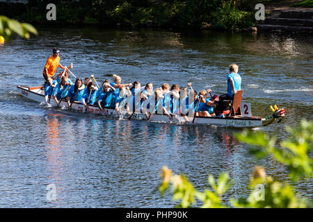 Mülheim an der Ruhr, Deutschland. 2. September 2018. Der 22 Dragon Boat Festival gefeiert, an der Ruhr. Foto: Bettina Strenske/Alamy leben Nachrichten Stockfoto