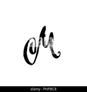 Von Hand bemalt Schreiben M. trockenen Pinsel modernen Schriftzug. Vector Illustration. Stock Vektor