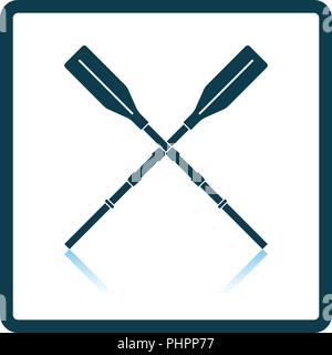 Symbol der Boot Rudern auf grauem Hintergrund, runden Schatten. Schatten Reflexion Design. Vector Illustration. Stock Vektor