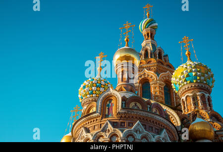 Die Kirche des Erlösers auf verschüttetem Blut in St. Petersburg, Russland Stockfoto