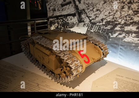 Goliath Deutsche motorisierte verfolgt meine von WW2 im Museum des Warschauer Aufstandes in Warschau, Polen Stockfoto