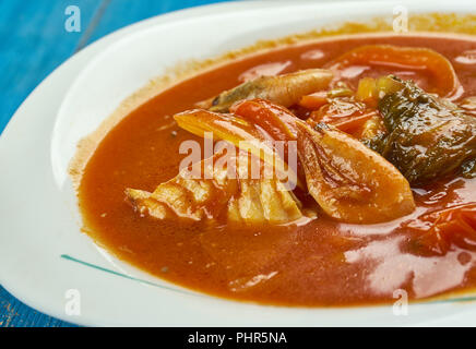 Südwesten Koriander Fischsuppe Stockfoto