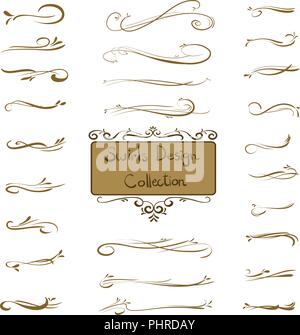 Satz von wirbelt Ornament, dekorative Elemente, Trennwände Vector Illustration Stock Vektor