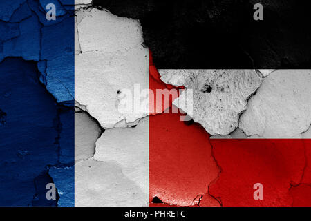 Flaggen von Frankreich und Deutsches Reich Stockfoto