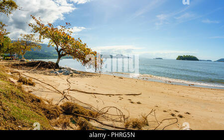 Jabaquara Strand ist in Paraty, eine der ersten Städte in Brasilien, wo die Portugiesen ihre Fingerabdrücke in der Architektur der Stadt entfernt. Stockfoto