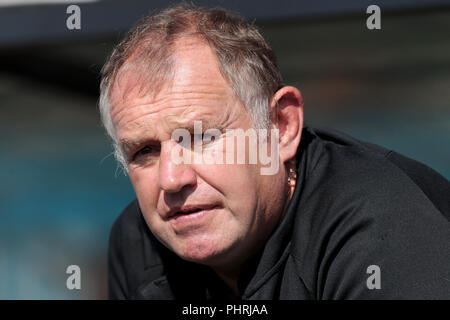 Dean Richards, Newcastle Falcons Direktor von Rugby sieht vor dem Gallagher Premiership Gleichen bei Kingston Park, Newcastle. Stockfoto