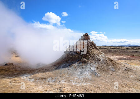 Die dampfschlote am Hverir geothermie Spot im Norden Island Stockfoto