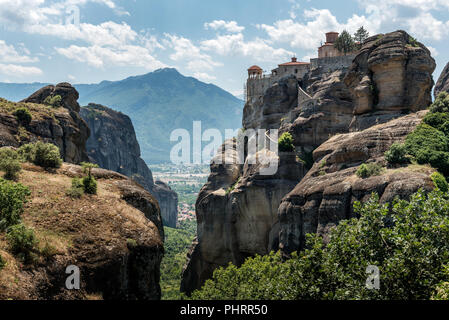 Meteore oder Meteora Kloster Varlaam, Thessalien, Griechenland Stockfoto