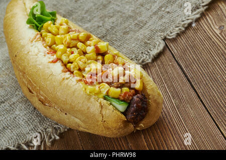 Texas Chili Dog Stockfoto