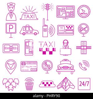 Taxi Symbol. Thin Line Icon Design. Vector Illustration Stock Vektor