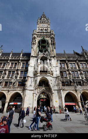 Neues Rathaus, Marienplatz, Muenchen, Bayern, Deutschland Stockfoto