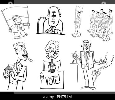 Eingestellt von Cartoon Politik Konzepte Stockfoto