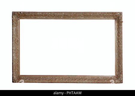 Holz- alten Frames für die Dekoration Malerei auf weißem Hintergrund Stockfoto