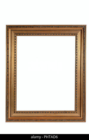 Holz- alten Frames für die Dekoration Malerei auf weißem Hintergrund Stockfoto