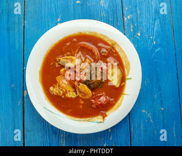 Südwesten Koriander Fischsuppe Stockfoto