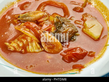 Südwesten Koriander Fischsuppe Stockfoto