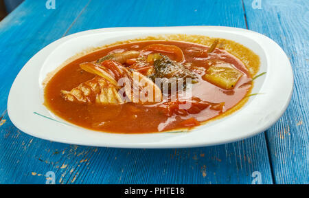 Südwesten Koriander Fischsuppe Stockfoto