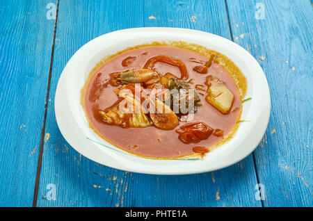 Südwesten Koriander Fischsuppe Stockfoto