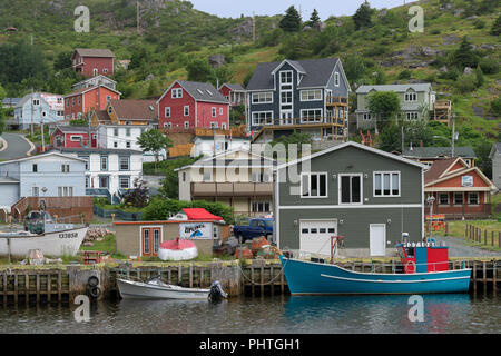 Bunten und historischen Stadt und Hafen im Kleinen Hafen, Neufundland und Labrador Stockfoto
