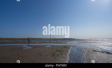 Pilgrim's Way, Lindisfarne, Northumberland, der Fußweg über die Sands Stockfoto