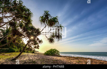 Sonnenaufgang am Kahandamodara Strand, Sri Lanka Stockfoto