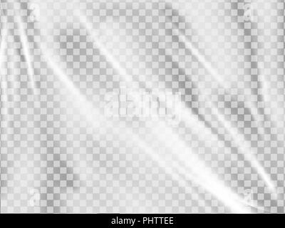 Realistische Plastikverpackung Textur. Gestreckt Polyethylen. Stock Vektor