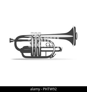 Schwarz und Weiß Trompete, Vektor, Abbildung Stock Vektor