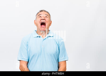 Wütend älterer Menschen schreien Stockfoto