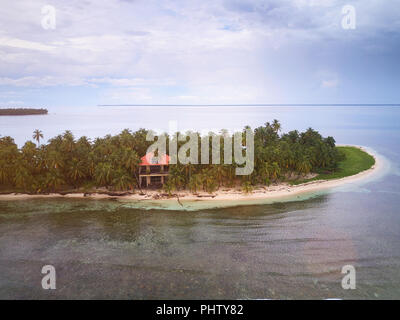 Vermietung von privaten Insel Service. Urlaub auf eigene Insel Konzept Stockfoto