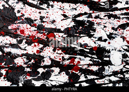 Abstrakte Malerei auf Leinwand im Stil von Jackson Pollock Layered Stockfoto
